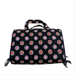 Vera Bradley Hanging Toiletry Bag Roll Up Case Travel Organizer Black Pink Red